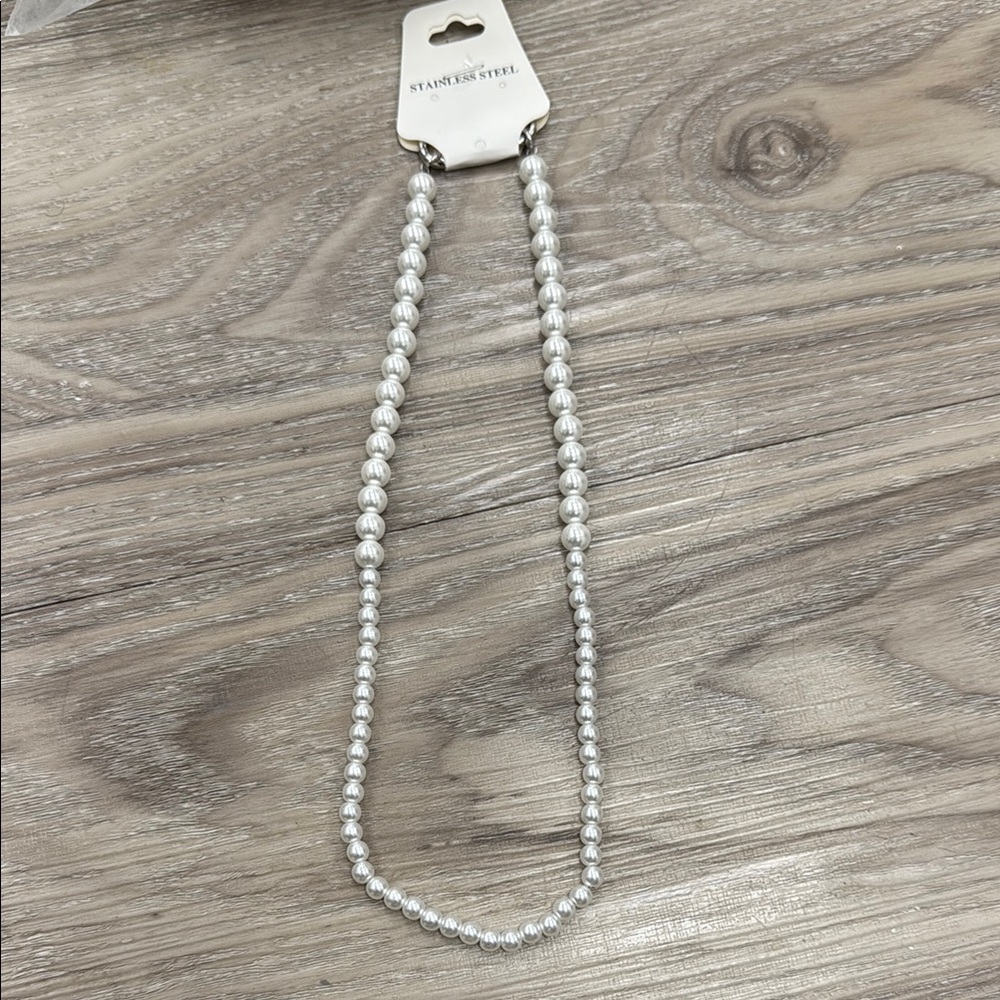 Pearl Multi Size Bead Necklace 20”